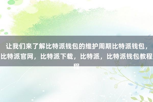 让我们来了解比特派钱包的维护周期比特派钱包，比特派官网，比特派下载，比特派，比特派钱包教程