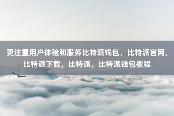 更注重用户体验和服务比特派钱包，比特派官网，比特派下载，比特派，比特派钱包教程