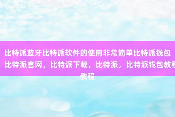 比特派蓝牙比特派软件的使用非常简单比特派钱包，比特派官网，比特派下载，比特派，比特派钱包教程